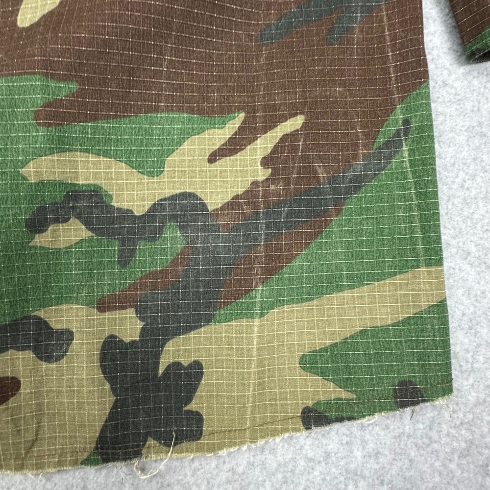 Missguided Camo Ripstop Oversized Button Up Shirt Raw Hem Woodland Camouflage - Picture 4 of 10
